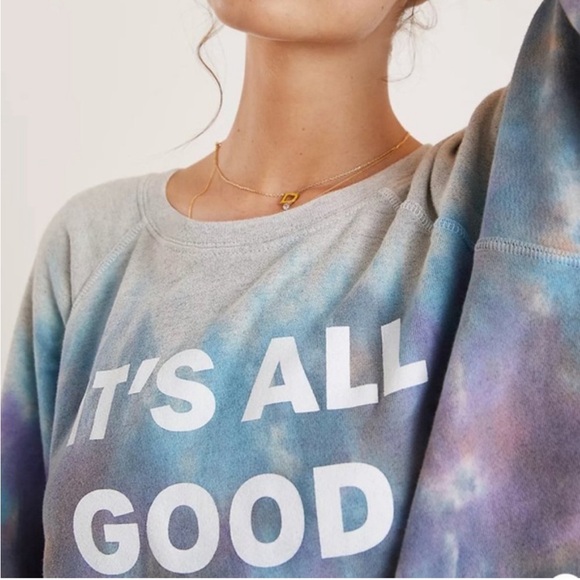Anthropologie good hYOUman Its All Good Tie-Dye Sweatshirt S - Picture 3 of 9